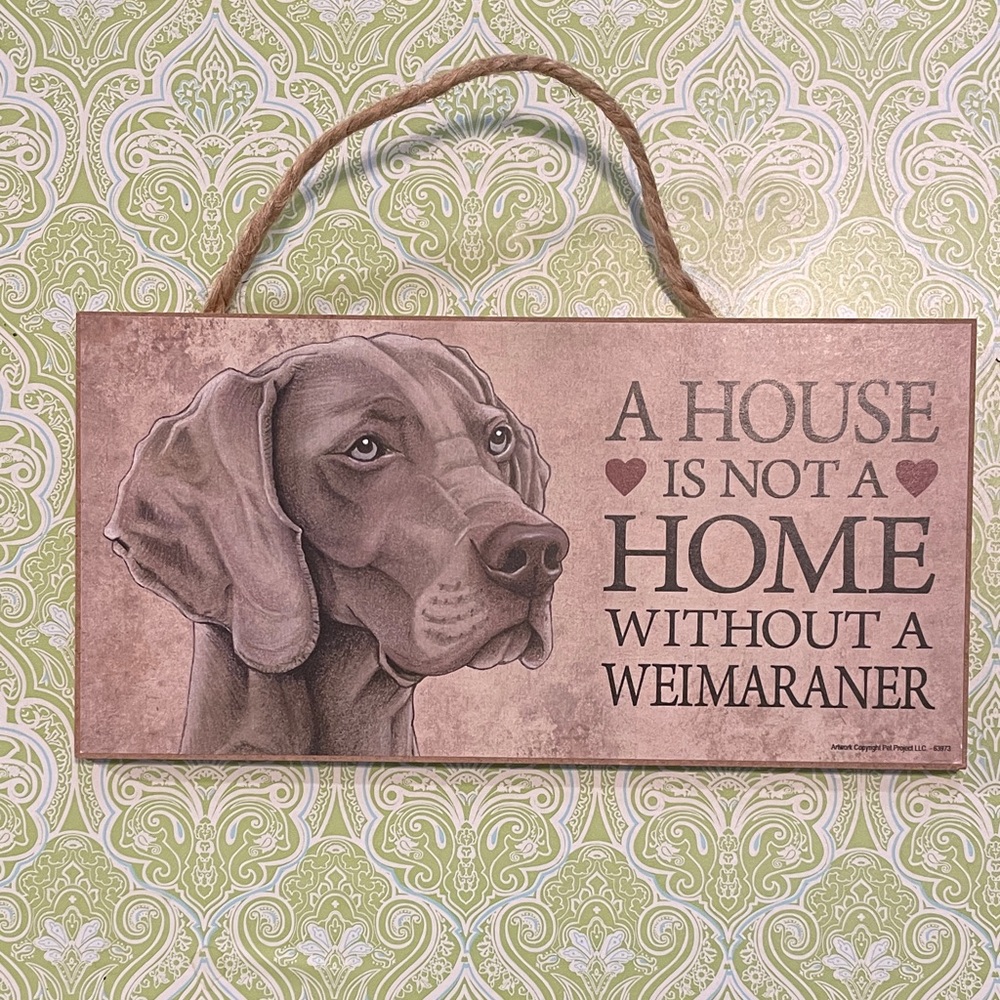Weimaraner Dog Wall Sign - Brown